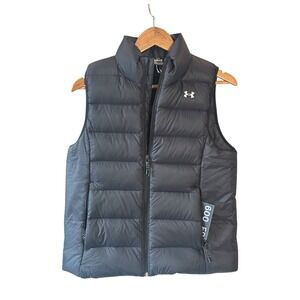 NWT Under Armour Women's ColdGear Down Puffer Vest 600 FP‎ Black Size Small